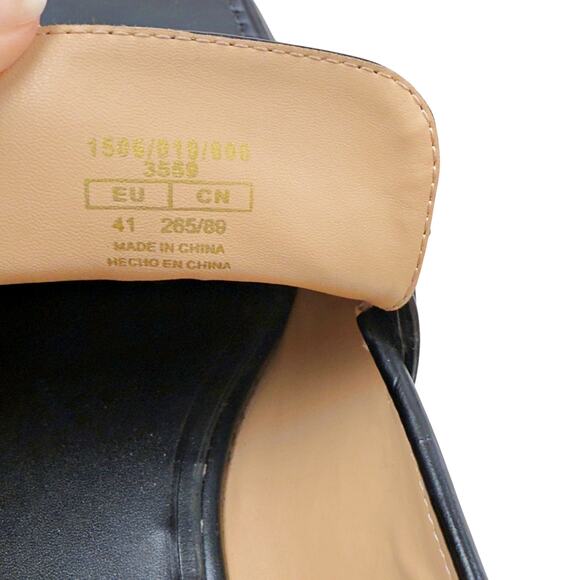 Zara Black Gold Chunk Platform Flat Loafer Shoe Sz 41 Women's 10.5 - Picture 7 of 7